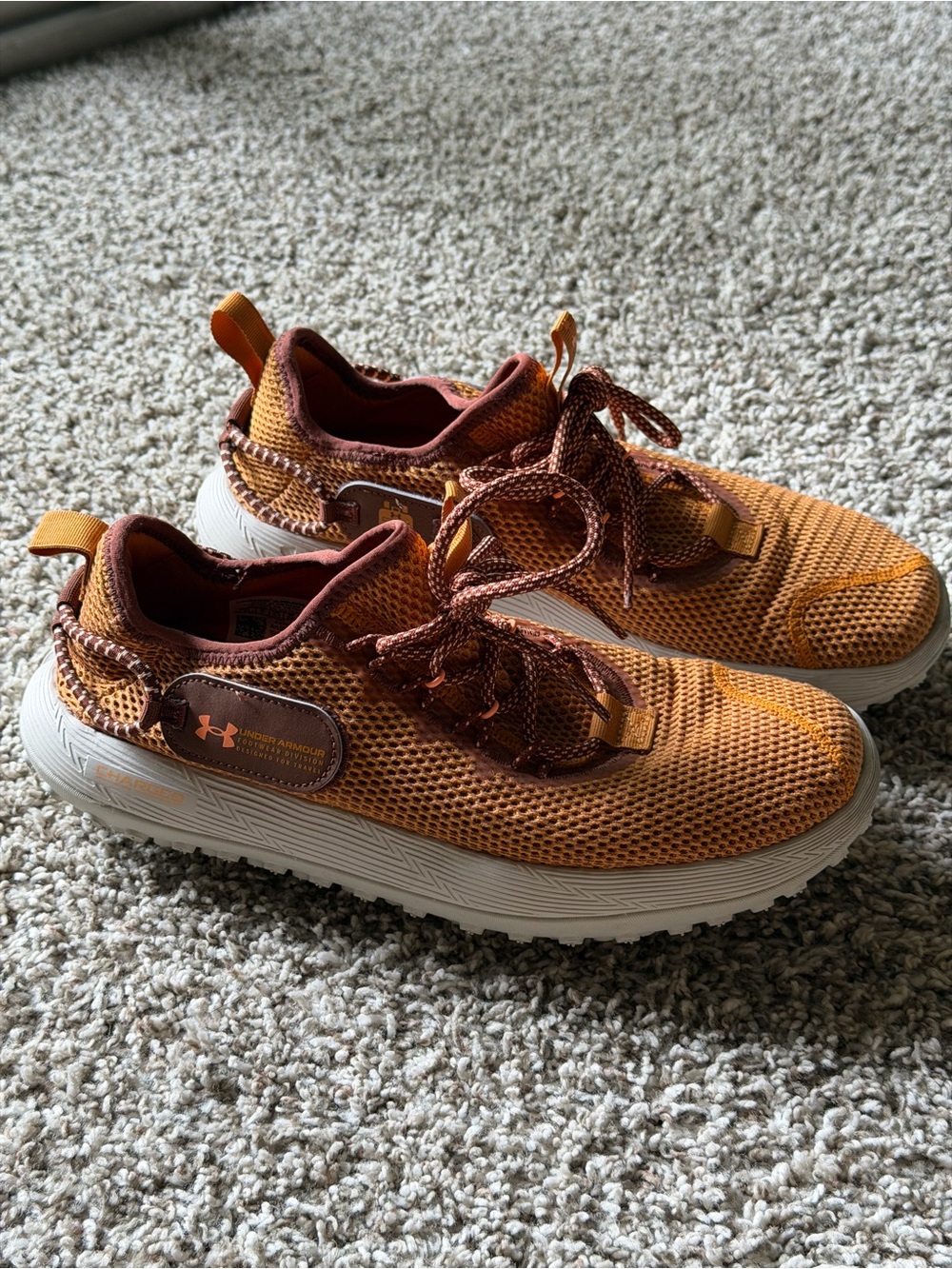 Under Armour Orange and Brown Mesh Runner Sneakers